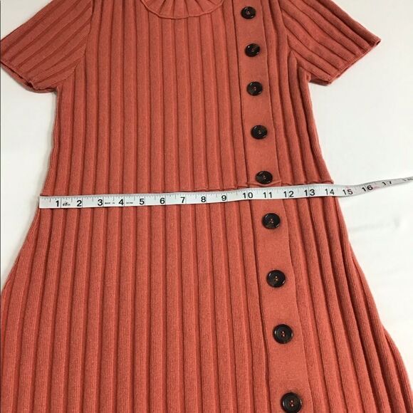 Free People Orange Lottie Rib Mini Dress New Size Small - Picture 7 of 10